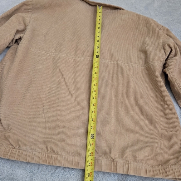 Men's Barn Chore Coat Jacket Beige Corduroy Pullover Vans Large 1/4 Zip 90s Y2K - Picture 13 of 14